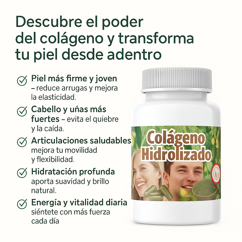 CollagenX - Hidrolizado / Cápsulas de Juventud: Corrige la pérdida de firmeza, revela tu piel joven. ✨
