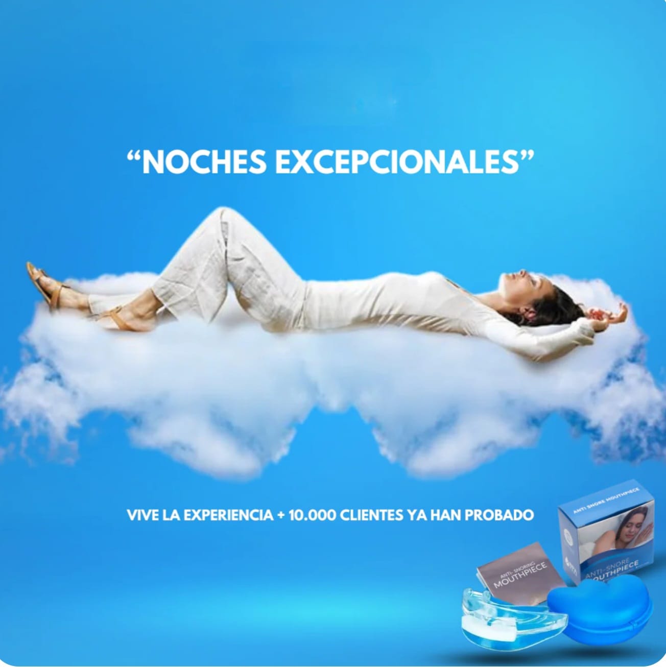 Dispositivo Bucal Antirronquidos, Apnea y Bruxismo con Diseño Ergonómico y Material Seguro BPA Free